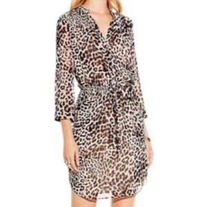 Vince Camuto Leopard Print Shirt Dress